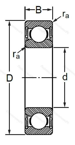 Шариковый однорядный подшипник 1000819 2RS (6819 2RS) в Красноярске