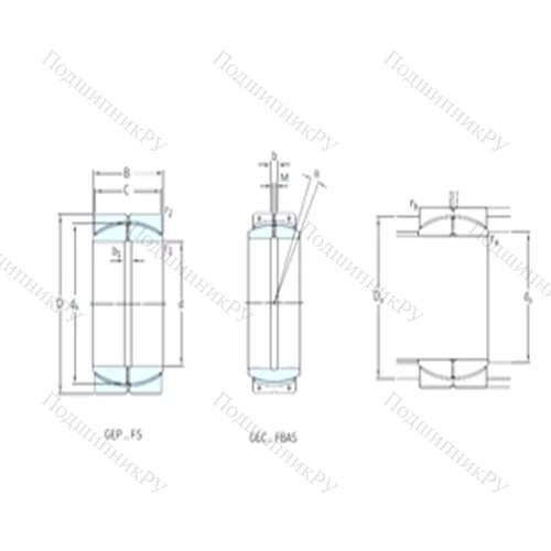Подшипник скольжения сферический GEC 340FBAS