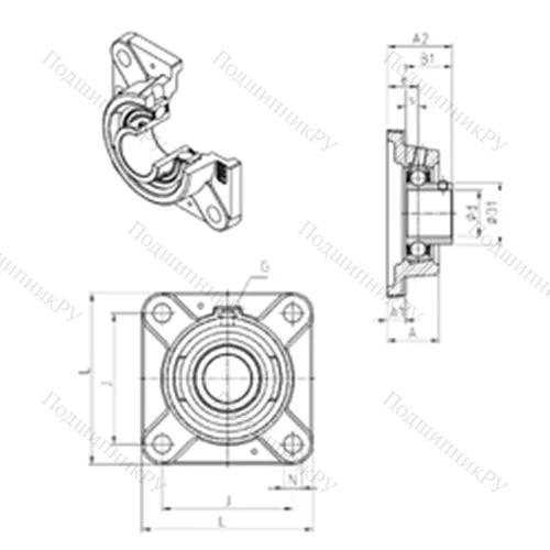 Подшипниковый узел шариковый радиальный USFE 209