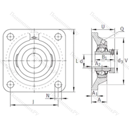 Подшипниковый узел шариковый радиальный RCJ 2-7/16