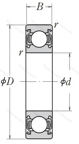 Однорядный шариковый подшипник 6014 ZZ CM