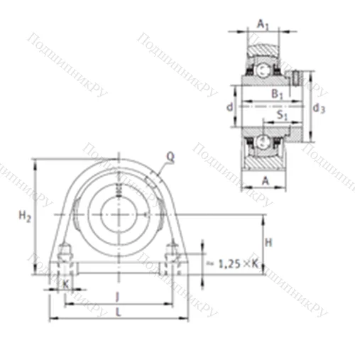 Подшипниковый узел шариковый радиальный TSHE 30-N от производителя  INA