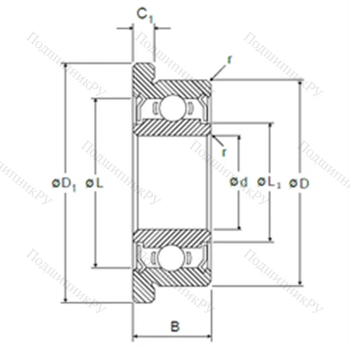Подшипник шариковый радиальный LF-1370ZZ от производителя  NMB Подшипник шариковый радиальный LF-1370ZZ от производителя  NMB
