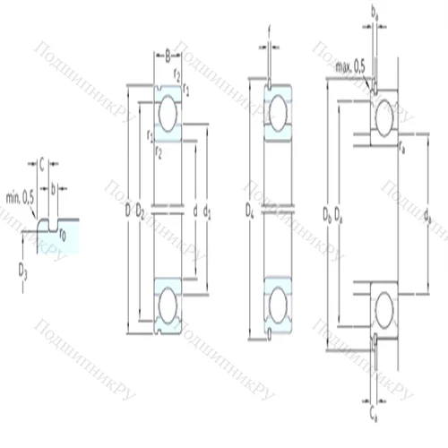 Подшипник шариковый радиальный 6408NR от производителя  SKF Подшипник шариковый радиальный 6408NR от производителя  SKF