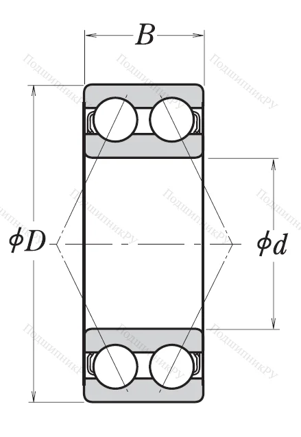 Двухрядный шариковый подшипник 3213 B 2ZRTNG C 3