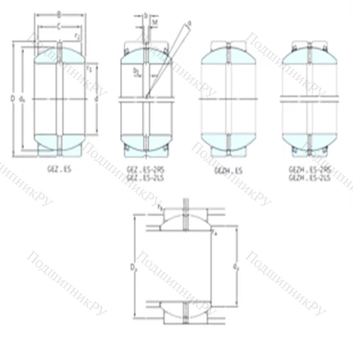 Подшипник скольжения сферический GEZH 108ES-2RS от производителя  SKF