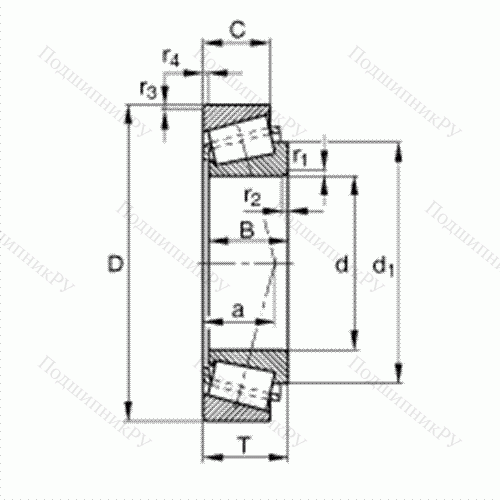 Подшипник роликовый конический 32308-B от производителя  FAG Подшипник роликовый конический 32308-B от производителя  FAG