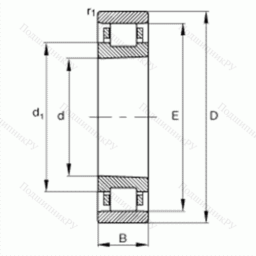 Подшипник роликовый радиальный N 1013-K-M 1-SP от производителя  FAG Подшипник роликовый радиальный N 1013-K-M 1-SP от производителя  FAG
