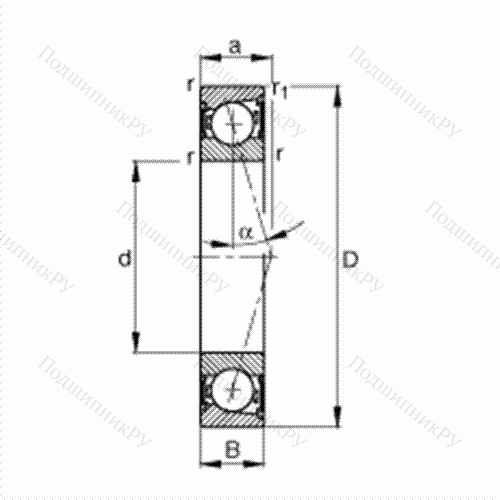 Подшипник шпиндельный B 7000-C-2RSD-T-P 4S от производителя  FAG Подшипник шпиндельный B 7000-C-2RSD-T-P 4S от производителя  FAG