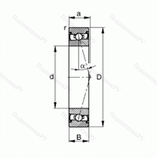 Подшипник шпиндельный HSS 7022-C-T-P 4S от производителя  FAG Подшипник шпиндельный HSS 7022-C-T-P 4S от производителя  FAG