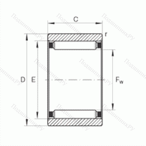 Подшипник роликовый игольчатый RNAO 12X 22X 12-TV от производителя  INA Подшипник роликовый игольчатый RNAO 12X 22X 12-TV от производителя  INA
