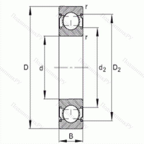 Подшипник шариковый радиальный 6204-C-2Z от производителя  FAG Подшипник шариковый радиальный 6204-C-2Z от производителя  FAG