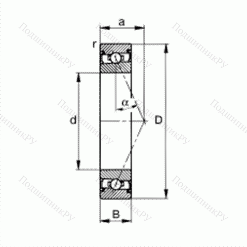 Подшипник шпиндельный HSS 71901-E-T-P 4S от производителя  FAG Подшипник шпиндельный HSS 71901-E-T-P 4S от производителя  FAG