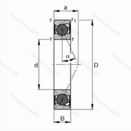 Подшипник шпиндельный HCB 71912-E-2RSD-T-P 4S от производителя  FAG Подшипник шпиндельный HCB 71912-E-2RSD-T-P 4S от производителя  FAG
