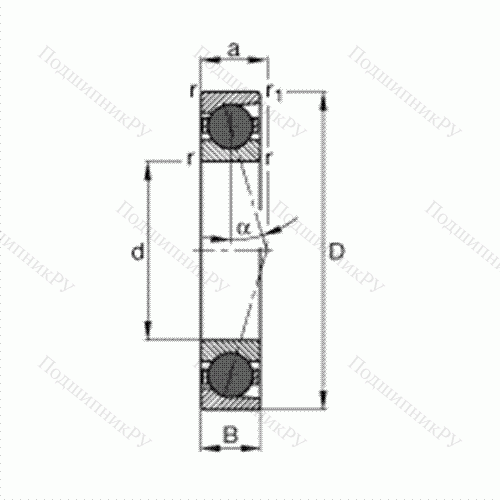 Подшипник шпиндельный HCB 71903-C-T-P 4S от производителя  FAG Подшипник шпиндельный HCB 71903-C-T-P 4S от производителя  FAG
