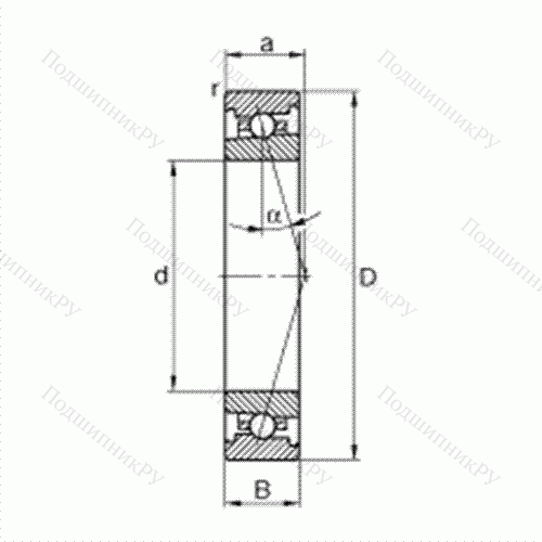 Подшипник шпиндельный HS 7022-C-T-P 4S от производителя  FAG Подшипник шпиндельный HS 7022-C-T-P 4S от производителя  FAG