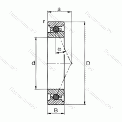 Подшипник шпиндельный HC 71907-E-T-P 4S от производителя  FAG Подшипник шпиндельный HC 71907-E-T-P 4S от производителя  FAG