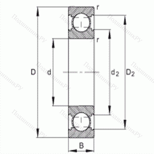Подшипник шариковый радиальный 6202-C от производителя  FAG Подшипник шариковый радиальный 6202-C от производителя  FAG