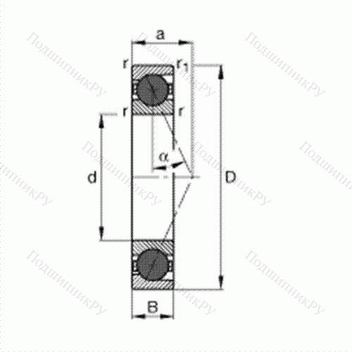 Подшипник шпиндельный HCB 7219-E-T-P 4S от производителя  FAG Подшипник шпиндельный HCB 7219-E-T-P 4S от производителя  FAG