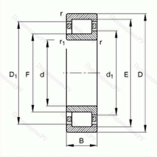 Подшипник роликовый радиальный NJ 207-E-TVP 2 от производителя  FAG Подшипник роликовый радиальный NJ 207-E-TVP 2 от производителя  FAG