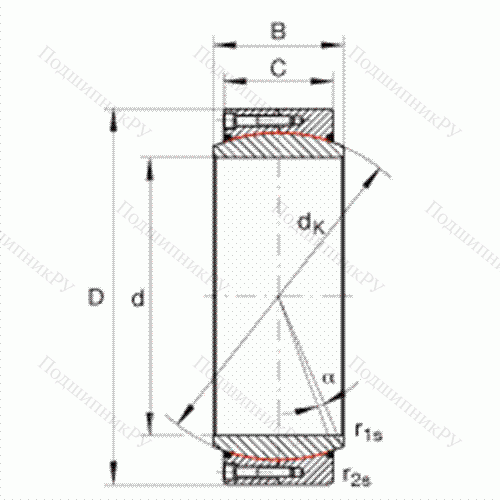 Подшипник шарнирный GE 630-DW-2RS 2