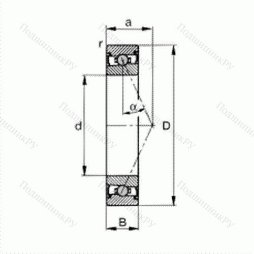 Подшипник шпиндельный HCS 71904-E-T-P 4S от производителя  FAG Подшипник шпиндельный HCS 71904-E-T-P 4S от производителя  FAG