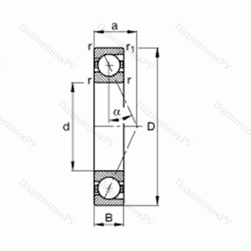 Подшипник шпиндельный B 71909-E-T-P 4S от производителя  FAG Подшипник шпиндельный B 71909-E-T-P 4S от производителя  FAG