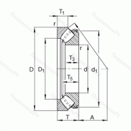 Подшипник роликовый упорно-радиальный сферический 29317-E 1 от производителя  FAG Подшипник роликовый упорно-радиальный сферический 29317-E 1 от производителя  FAG