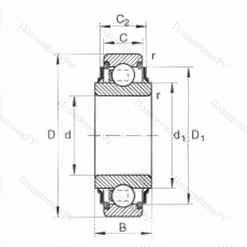 Подшипник шариковый закрепляемый 202-KRR от производителя  INA Подшипник шариковый закрепляемый 202-KRR от производителя  INA