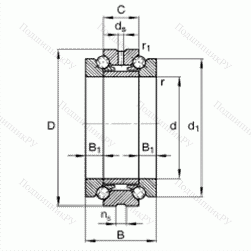 Подшипник шариковый упорно-радиальный 234706-M-SP от производителя  FAG Подшипник шариковый упорно-радиальный 234706-M-SP от производителя  FAG